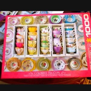 EURO ENGLISH BONE CHINA TEACUPS 1000 PIECE JIGSAW PUZZLE